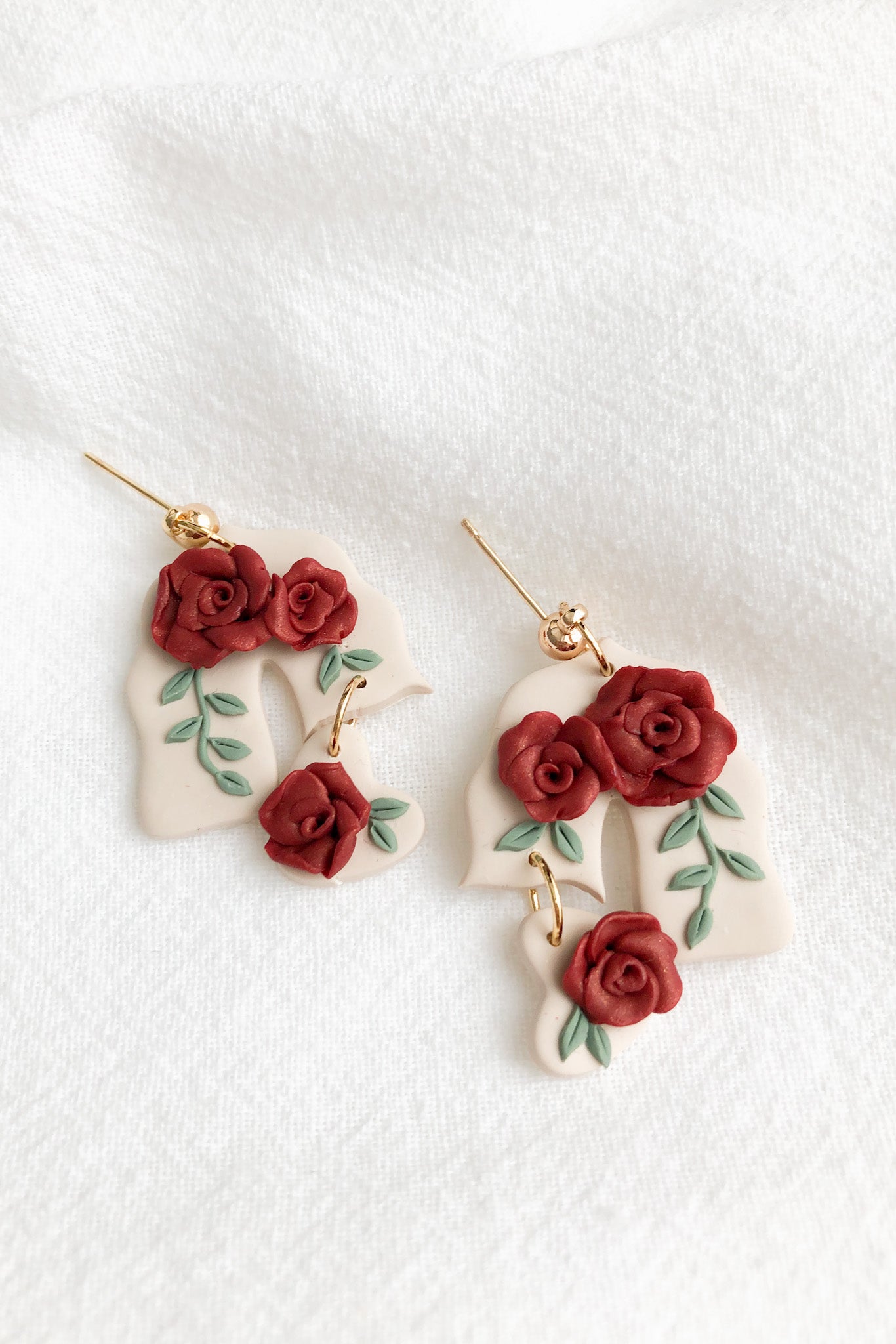 Rose Treasures Handmade Clay Earrings